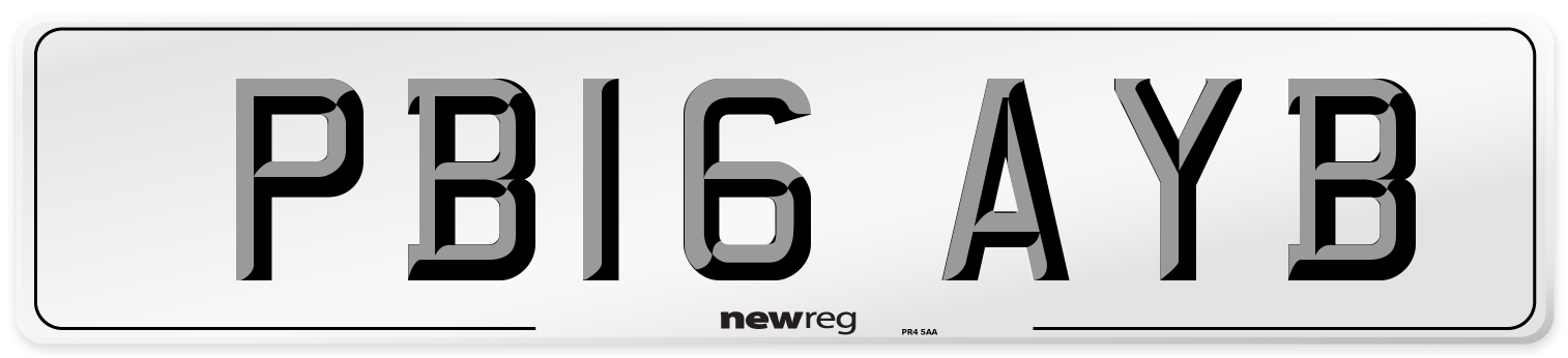 PB16 AYB Number Plate from New Reg
